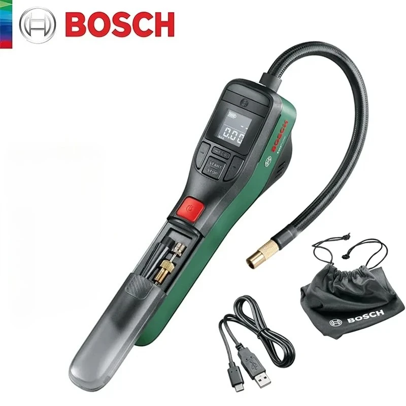 Air Compressor Portable - ボッシュ電動エアポンプ ポータブルミニタイヤエアコンプレッサー LEDディスプレイ付き 車 バイク 自転車