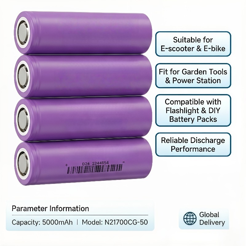 Outdoor Power Jack - 屋外照明強力ライト懐中電灯 N21700CG-50 21700 5000mAh 長持ちパワー リチウム電池セル