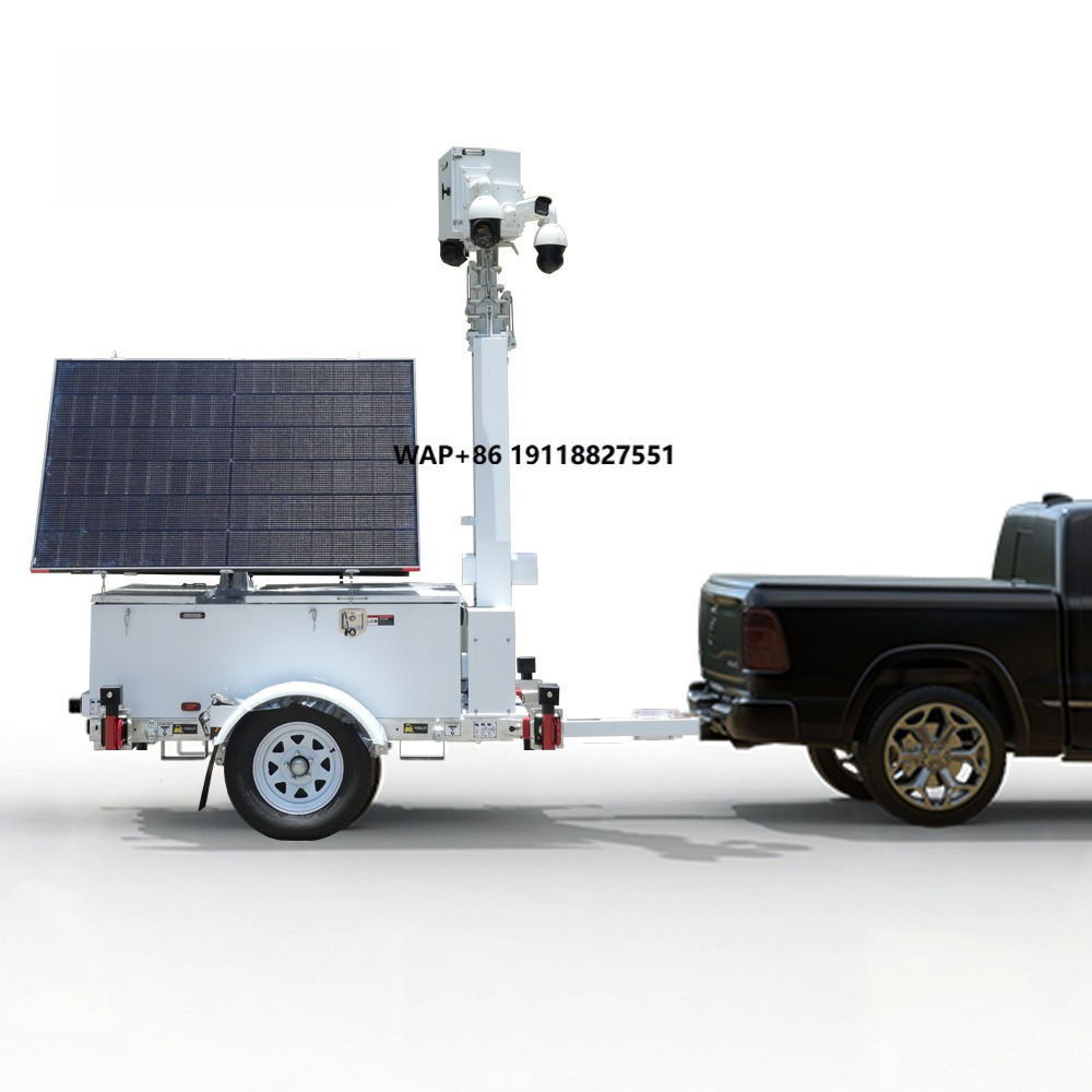 Panel Power Outdoor - ソーラーパワーユニットトレーラー移動式ソーラー監視塔遠隔監視2*600Wソーラーパネル屋外および建設用