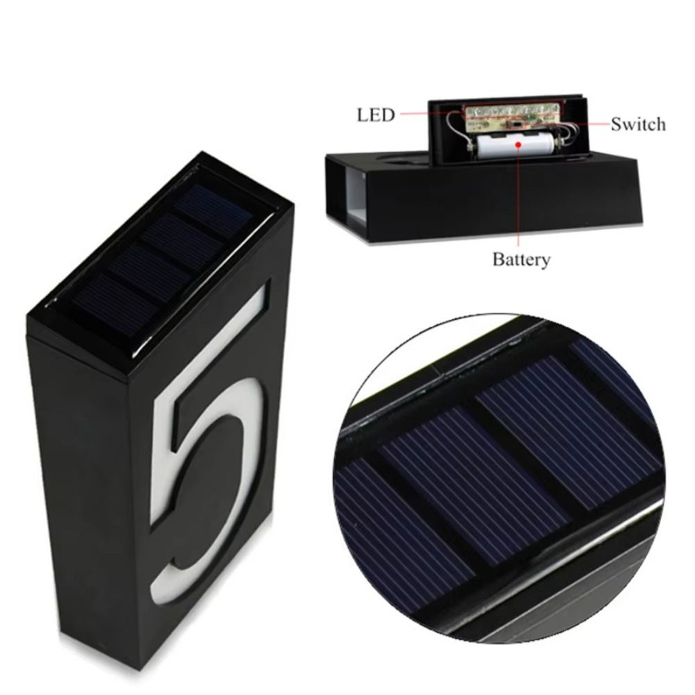 簡単設置ソーラーLEDハウスナンバー耐久性のある防水ソーラー - Outdoor Power Number のレビューと価格