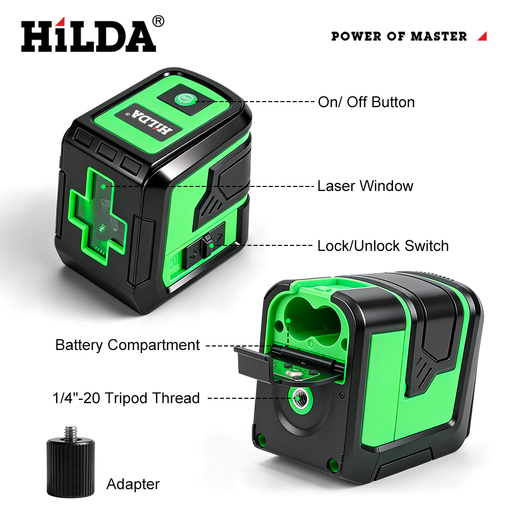 HILDA レーザーレベル 2ライン精密セルフレベリング 手 - Outdoor Power Line のレビューと価格