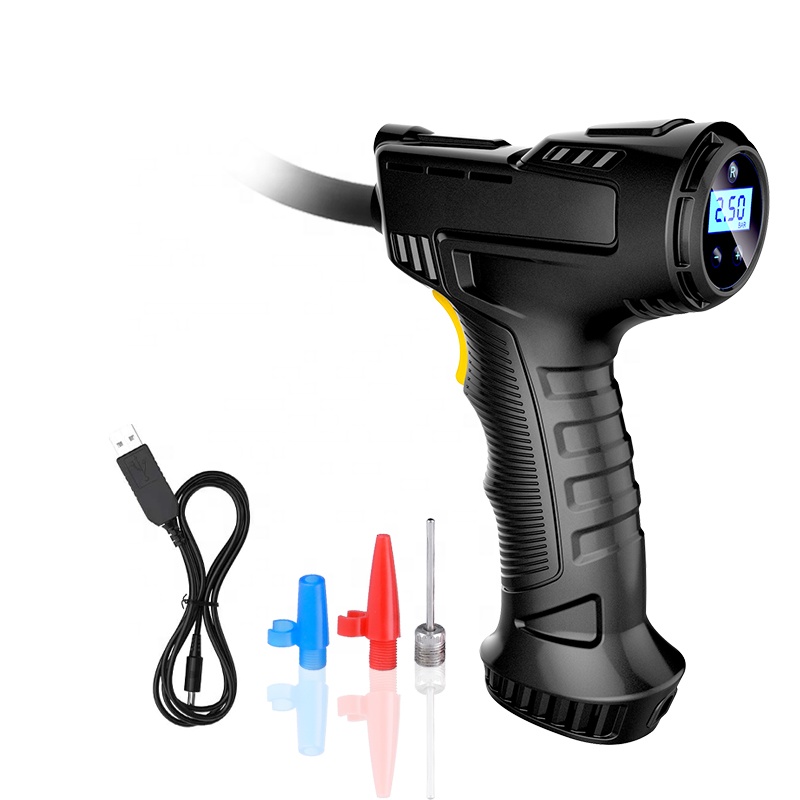 150PSI 120W ポータブルデジタル充電式電動エアポン - Air Compressor Portable のレビューと価格