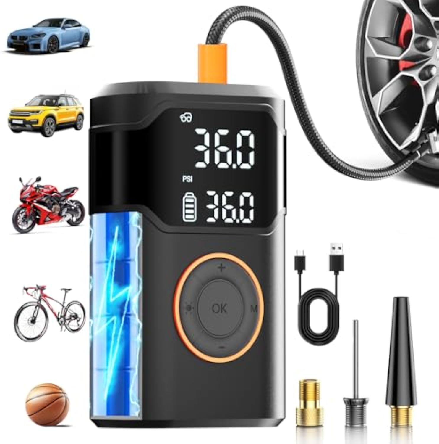 自動充電式電動ミニデジタルワイヤレスポータブルコードレスタイ - Air Compressor Portable のレビューと価格