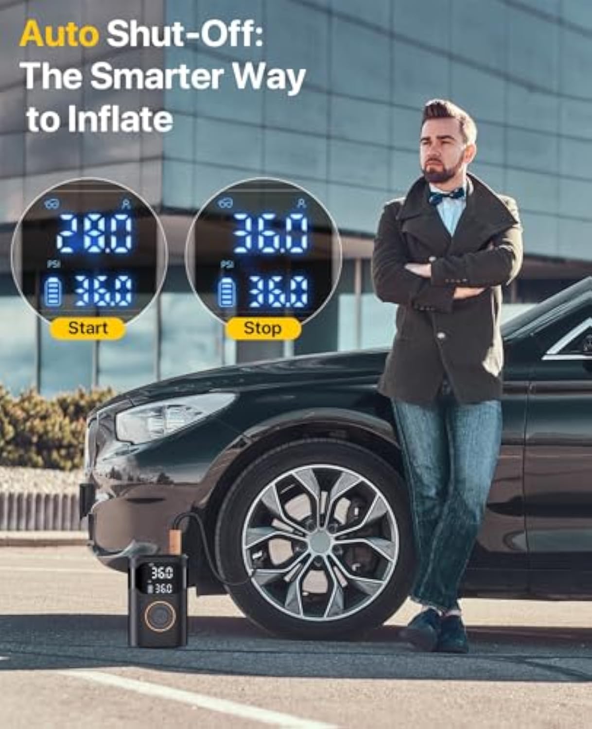 自動充電式電動ミニデジタルワイヤレスポータブルコードレスタイ - Air Compressor Portable のレビューと価格