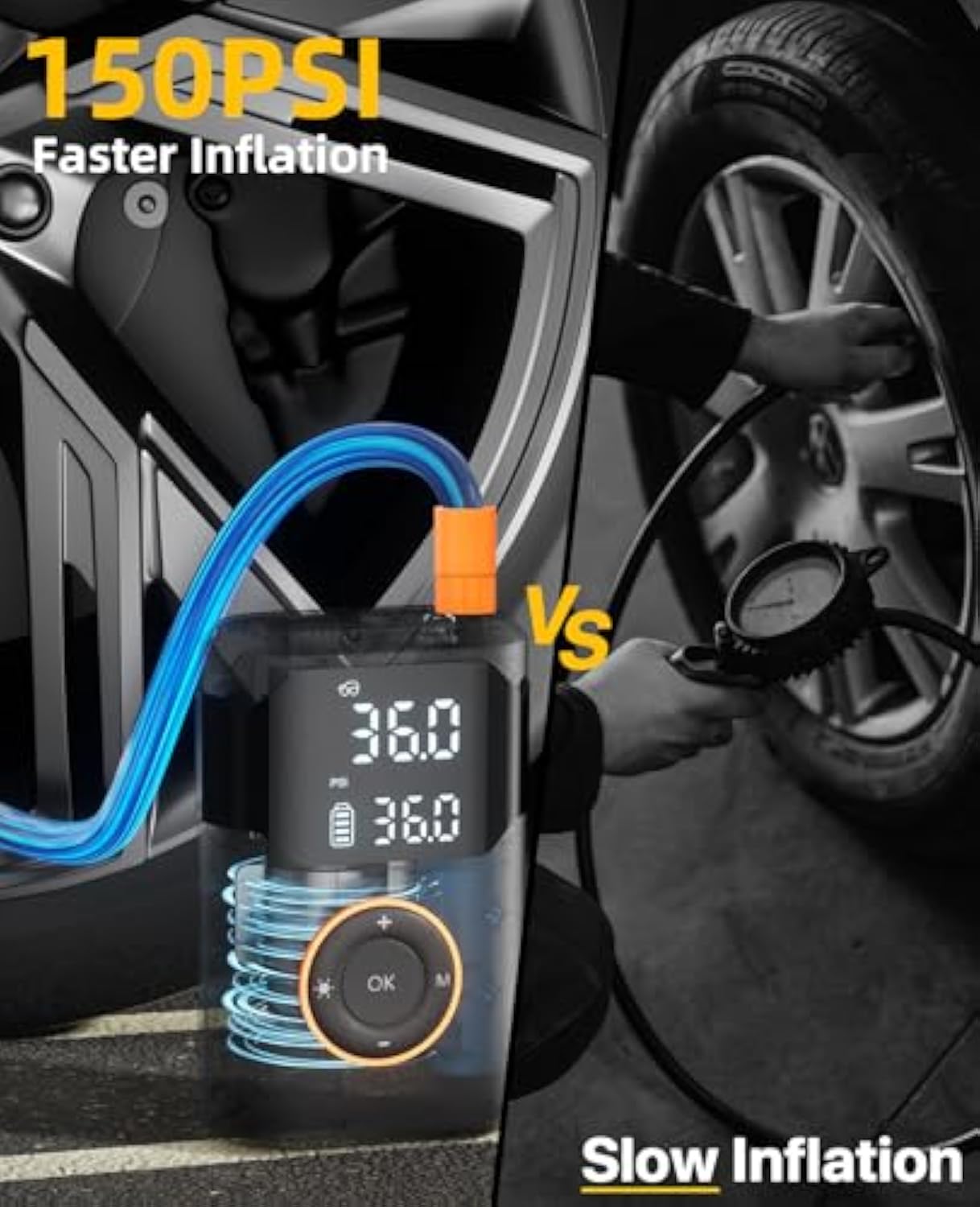 自動充電式電動ミニデジタルワイヤレスポータブルコードレスタイ - Air Compressor Portable のレビューと価格