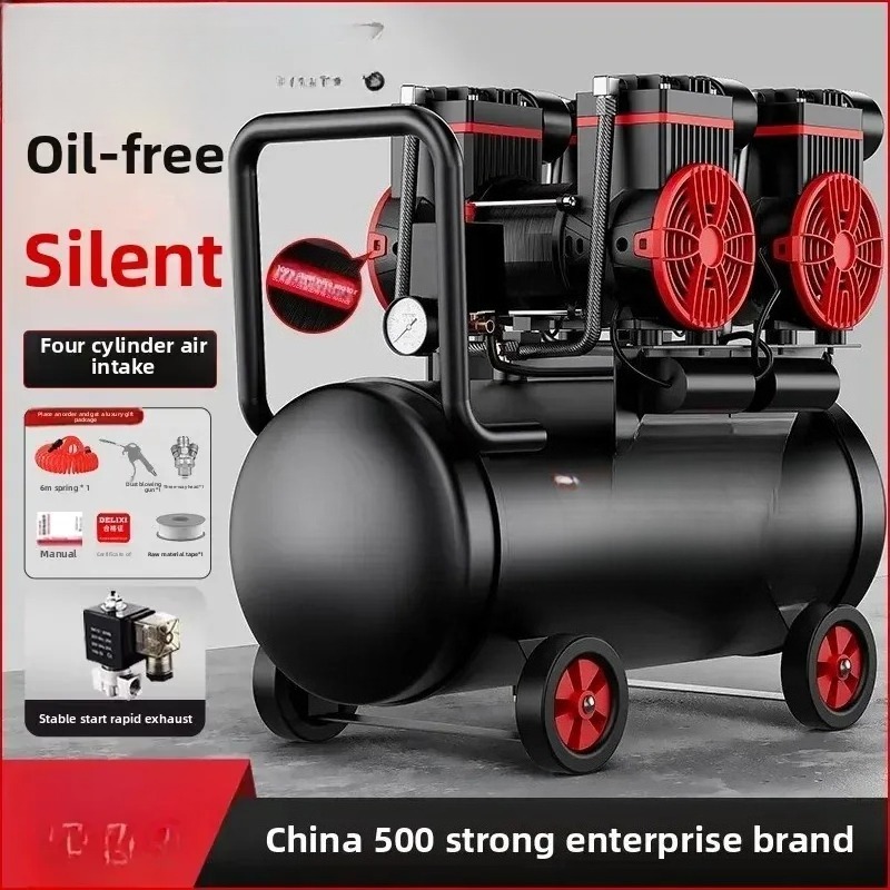 220V ポータブルサイレントオイルフリー小型産業用エアコン - Air Compressor Portable のレビューと価格
