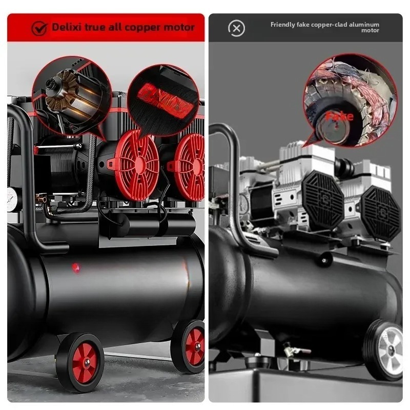 220V ポータブルサイレントオイルフリー小型産業用エアコン - Air Compressor Portable のレビューと価格