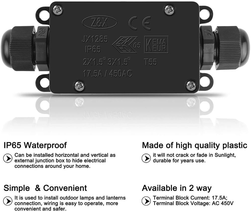3 個 2Way IP65 防水屋外ジャンクションボックス  - Outdoor Power Line のレビューと価格