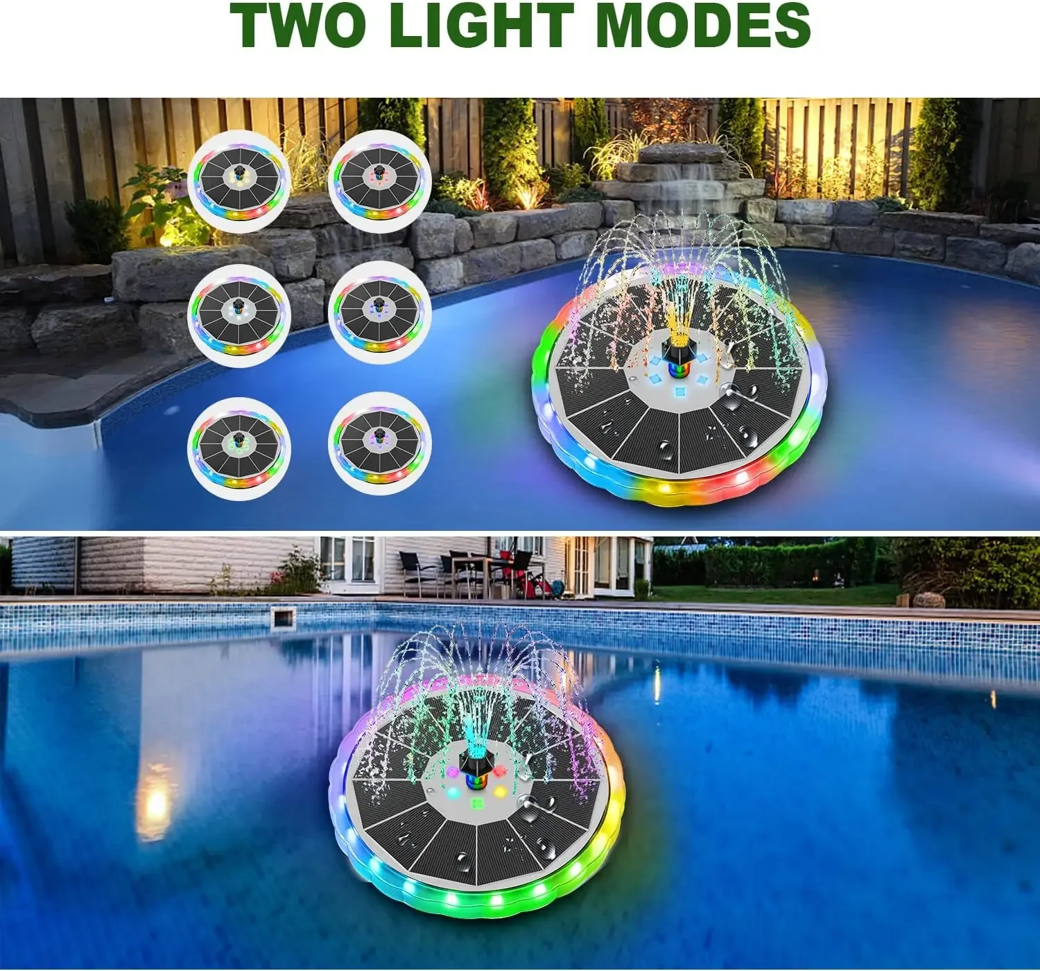 LEDライト付きソーラー噴水マットパネル、内蔵バッテリー鳥バ - Panel Power Outdoor のレビューと価格